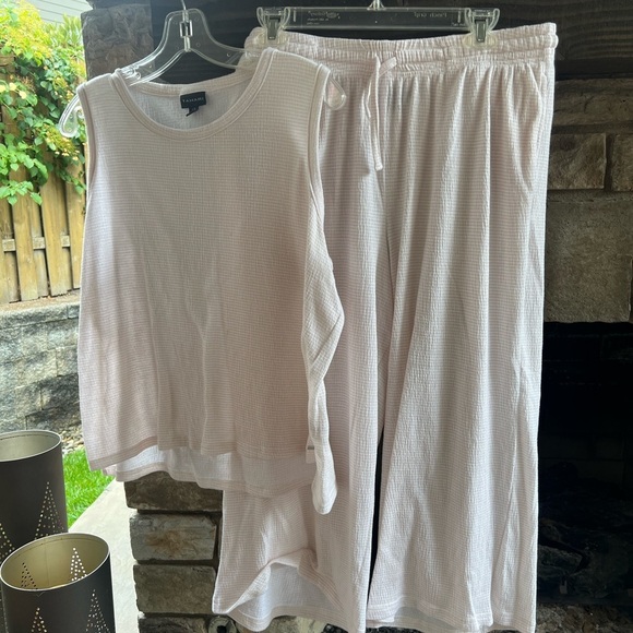 2 Piece Light Pink Tank Pajama Set Large - Picture 1 of 6